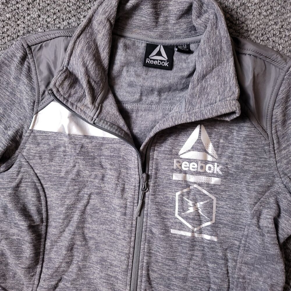 Reebok Jacket Womens M Medium Gray Full Zip Active Athletic Top Track Running - Picture 5 of 10